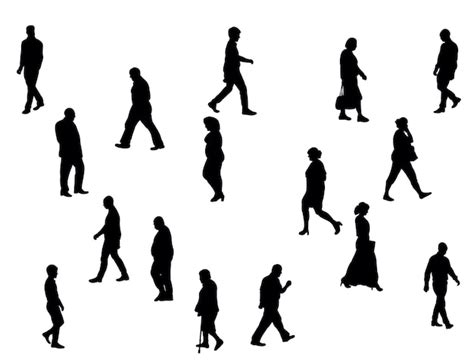 Premium Vector | Silhouette of people collection set of silhouettes of walking people vector