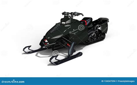 Snowmobile, Motor Sled, Snow Jet Ski Isolated on White Background, 3D ...