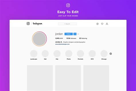 Instagram Profile Template Psd