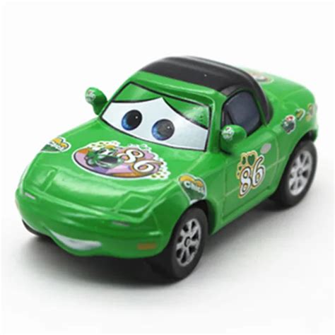 Mini Metal Diecast Green NO.86 Painting McQueen Toy Car 1:55 Cartoon Movie Disney Pixar Cars 2 ...