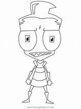 Invader Zim And Gir Coloring Page For Kids  Free Printable sketch template