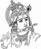 Hindu Drawings Krishna Pencil Indian Gods Paintings Coloring God  sketch template