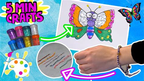 Bracelet + Glitter Butterfly 🦋💎| 5 Minute Craft | How to Make | Easy Art and Craft for Kids ...