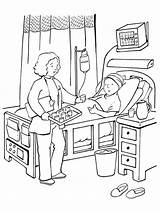 Coloring Pages Hospital Themed sketch template