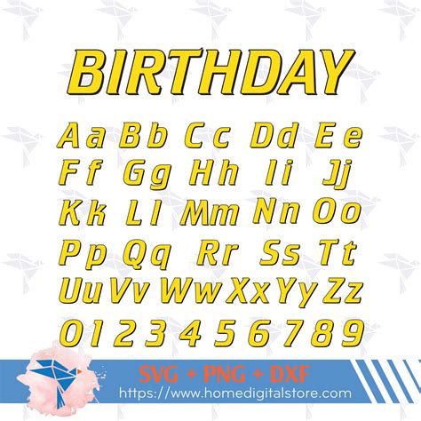 Birthday Nerf Font SVG, PNG, DXF for Cutting, Printing, Designing