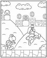 Super Mario Game coloring page sketch template