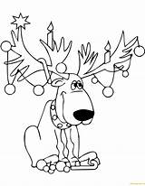 Christmas Coloring Reindeer Pages sketch template