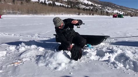 Ice fishing at fish lake Utah - YouTube