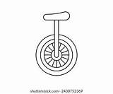 Unicycle Outline Coloring Book Template One Stock Vector Royalty Free  sketch template