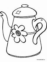 Tea Kettle Coloring Page Sketch sketch template