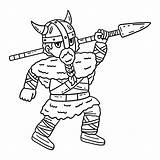 Premium Vector  Viking Carrying Spear Isolated Coloring Page sketch template