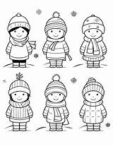 Winter Clothes Coloring Page sketch template