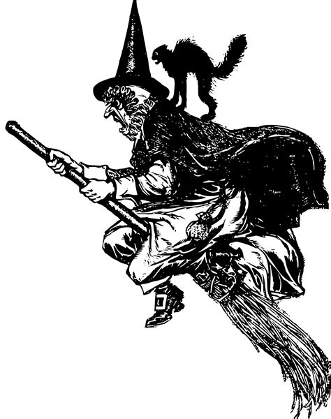 Clipart - Witch on a Broom