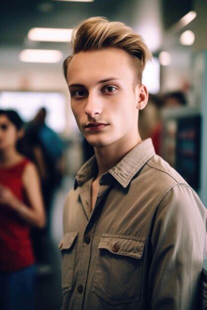 Premium AI Image | Shot of a handsome young man waiting in line at the post office