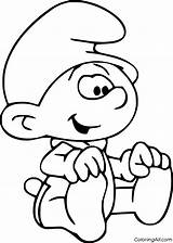 Baby Smurf Coloring Page  ColoringAll sketch template