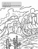 Plateau Landform Coloring Page Sketch sketch template