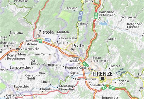 MICHELIN Prato map - ViaMichelin