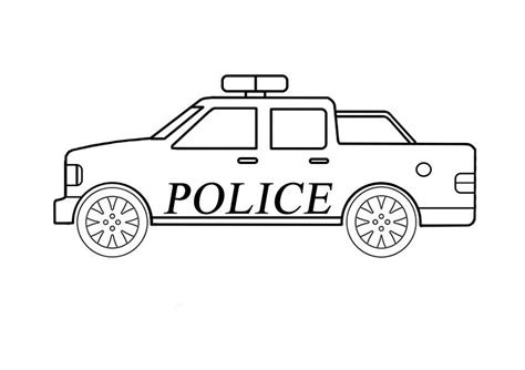 Easy Police Car Coloring Page - Coloring Books | Cars coloring pages, Truck coloring pages ...