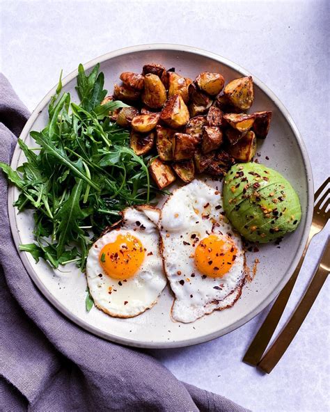 Fried Breakfast Eggs with Roasted Potatoes Recipe | The Feedfeed | Recipe | Healthy egg recipes ...