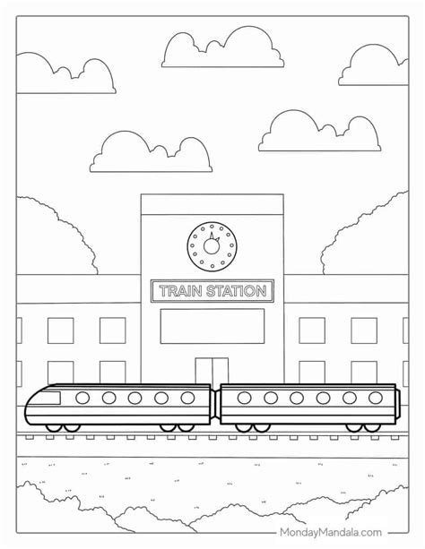 Train Station Coloring Pages Printable