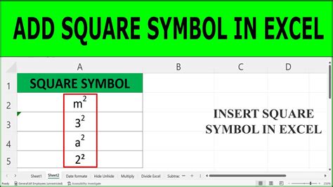 How To Write The Squared Symbol In Excel (within Text And