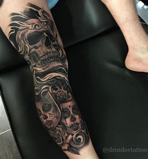Chicano Tattoo by Vladimir Drozdov Aztec Tattoos Sleeve, Fake Tattoo Sleeves, Chicano Tattoos ...