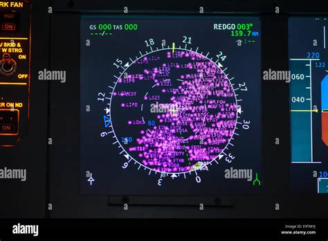 Cockpit of an Airbus A320 flight simulator that is used for training of professional airline ...