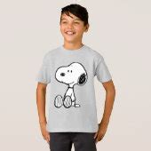 PEANUTS | Snoopy on Black White Comics T-Shirt | Zazzle