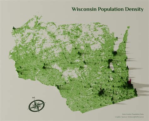 Boldly Contrasted Maps by Spencer Schien Visualize Population Density Data — Colossal