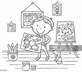 Painter Coloring Pages sketch template