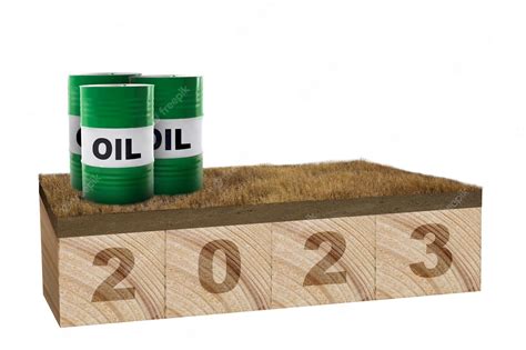 Premium Photo | 2023 and an oil barrel