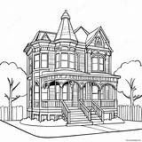 Victorian House Exterior Coloring Page 21652 17118 sketch template