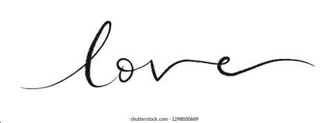 Handwritten Love Calligraphy Hand Font Brush Stock Illustration 1298030689 | Shutterstock