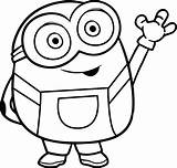 Funny Minion Coloring Pages Bob sketch template