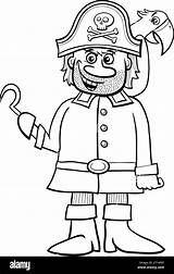Coloring page Cartoon Illustration Of Funny pirate Character With hook  sketch template