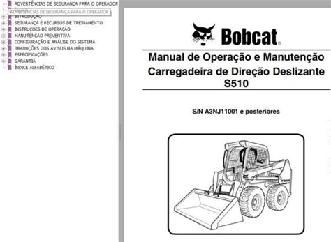 Bobcat Loader S510 Operation & Maintenance Manual PT