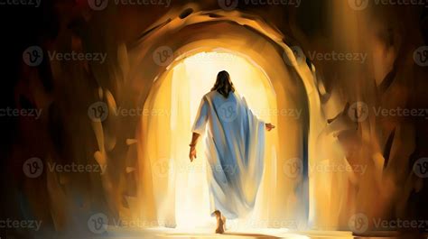 Resurrection of Jesus Christ from empty tomb. 27376809 Stock Photo at Vecteezy