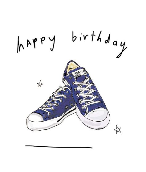 Happy Birthday Sneakers Drawing by Ashley Rice