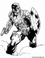 Captain America Classic Marvel Comic Coloring Page Printable sketch template