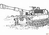 M 109 Howitzer Self Propelled Gun coloring Page  Free Printable sketch template