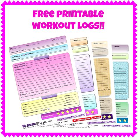Free Printable Fitness Logs! - My Dream Shape! | Printable workouts, Fitness planner printable ...