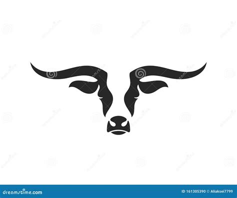 Texas Longhorn, Country Western Bull Cattle Vintage Western Label Typography Logo Design Vector ...
