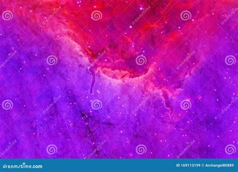 Pink Nebula with Stars and Galaxies. Unusual Shape Stock Illustration - Illustration of blue ...