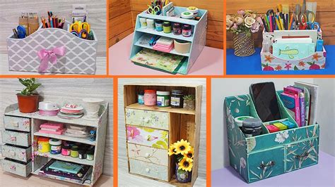 6 SIMPLE DIY ORGANIZERS FOR STORAGE FROM CARDBOARD BOXES| HANDMADE CRAFT FROM CARDBOARD BOXES ...
