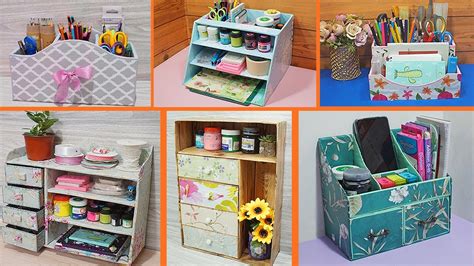 6 SIMPLE DIY ORGANIZERS FOR STORAGE FROM CARDBOARD BOXES| HANDMADE CRAFT FROM CARDBOARD BOXES ...