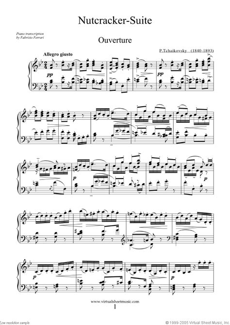 Nutcracker Suite sheet music for piano solo by Pyotr Ilyich Tchaikovsky ...