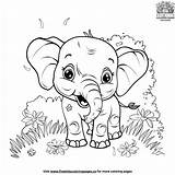 Playful Cartoon Elephant Coloring Pages sketch template
