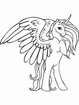 Rearing Winged Unicorn coloring Page sketch template