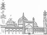 Masjid Drawing Coloring Pages sketch template