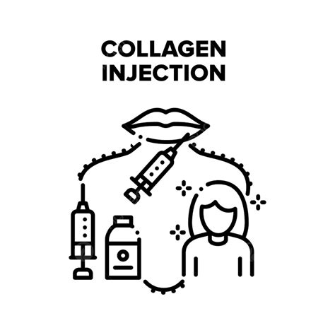 Collagen Injection For Beauty Vector Icon Concept, Girl, Bottle, Medical PNG and Vector with ...